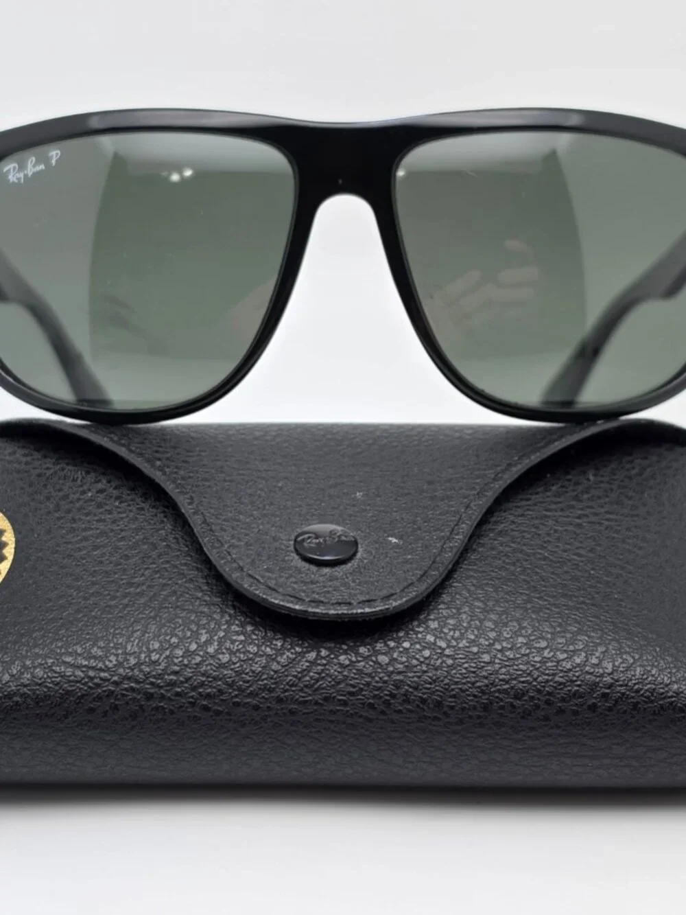 Ray-Ban RB4147 601/58 Boyfriend Black Frame Polarized Green Lens Sunglasses 60mm